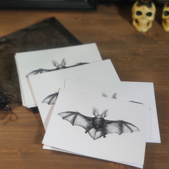Hand Crafted Other - Blank Notecards - Bat - Set of 25